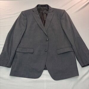 John Varvatos USA Mens Grey Micro Check Two Button Blazer Sport Coat Jacket